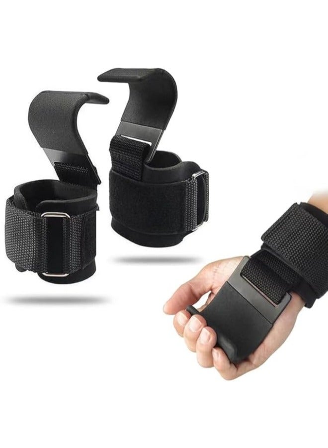 Generic Heavy Duty Weight Lifting Aid Hooks Hand Straps Hand Grip Support Weight Lifting Grips Gym Gloves for Men Women (1 Pair) - Image 1