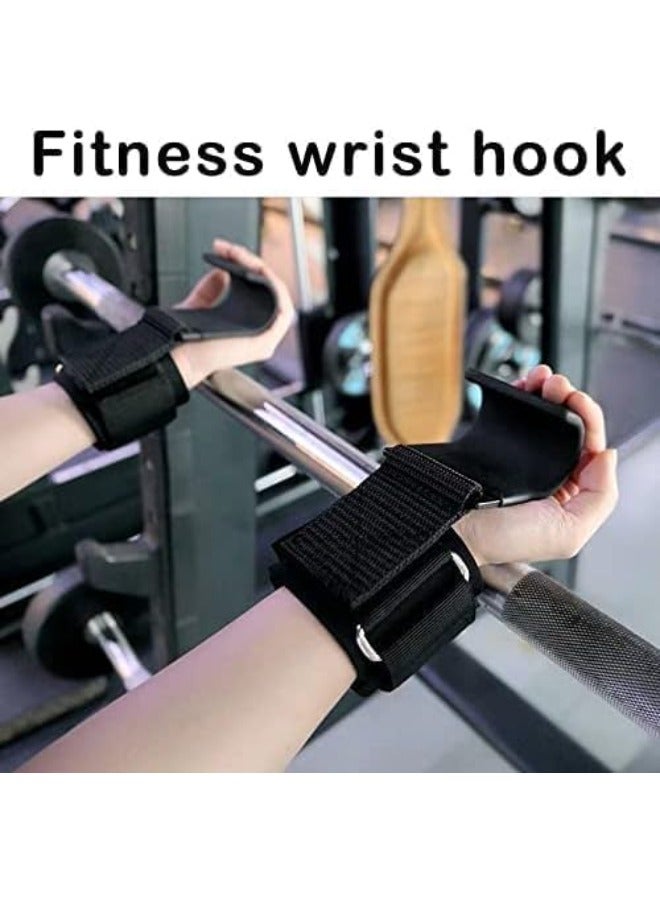 Generic Heavy Duty Weight Lifting Aid Hooks Hand Straps Hand Grip Support Weight Lifting Grips Gym Gloves for Men Women (1 Pair) - Image 2
