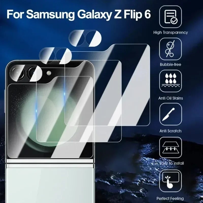9 In 1 Screen Protector For Samsung Galaxy Z Flip 6 Inner Hydrogel Film Rear Lens Screen Tempered Glass for Samsung ZFlip6 Flip5 - Image 3