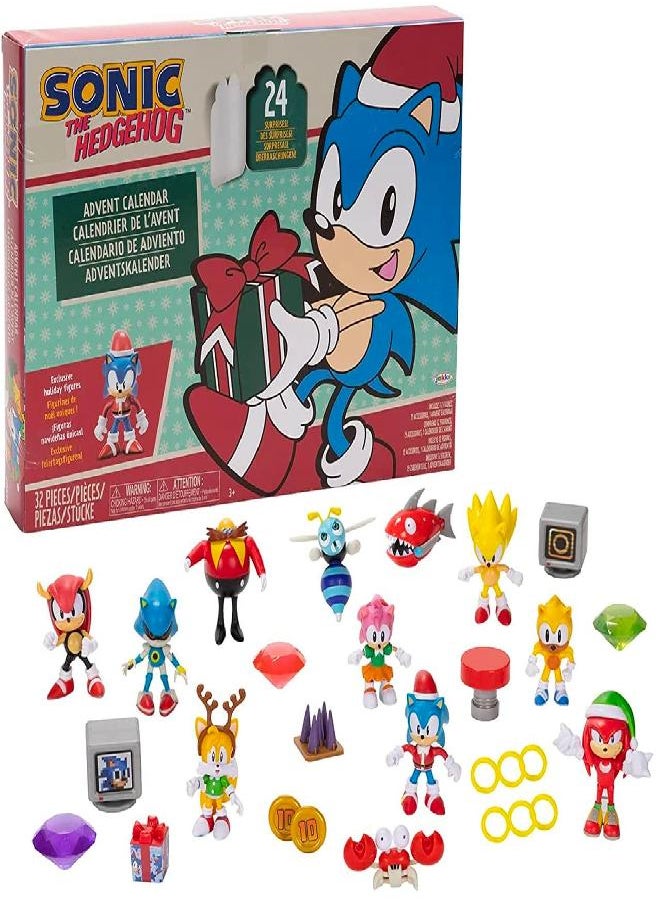 Sonic The Hedgehog - Sonic The Hedgehog Advent Calendar 2022 - 24 Surprises with Exclusive Collectible 2.5 Inch Holiday Action Figures! - Image 1