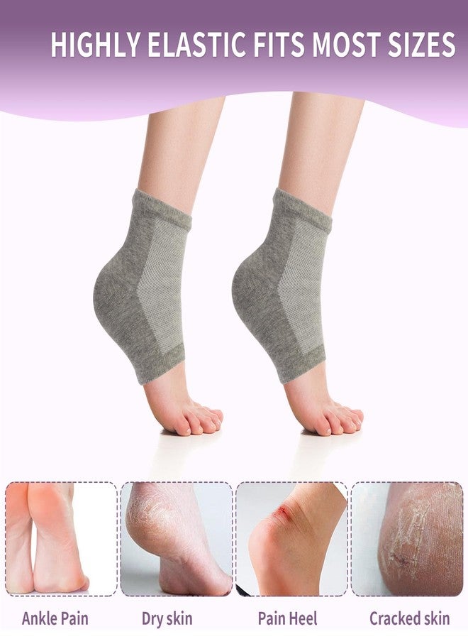 Untrytb 2 Pairs Silicone Socks for Dry Cracked Feet Women, Moisturizing Heel Socks, Gel Toeless Lotion Sock, Moisture Silicon Foot Sock for Cracked Heels Overnight by Untrytb - Image 4
