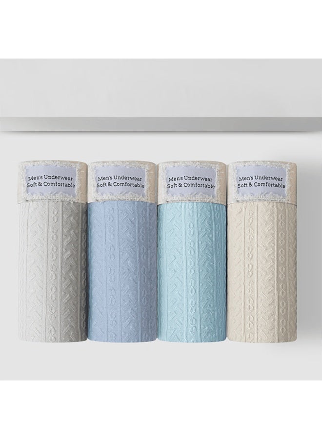 LANG SHA Langsha Men's Cotton 10a Antibacterial Loose Large Size Boxer Briefs 4-pack - Image 3