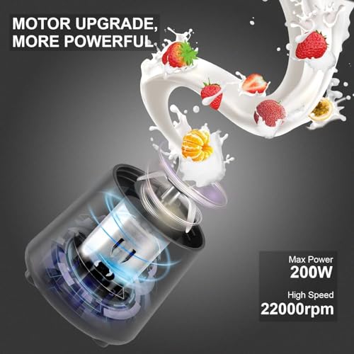 LUUKMONDE Portable Juicer Mixer Blender For Smoothies & Juices, Rechargeable 6 Blades Mini Bottle Juicer Blender Smoothie Shaker, Electric Travel Juice Maker Fruits Juice Grinder (Multi) - Image 2