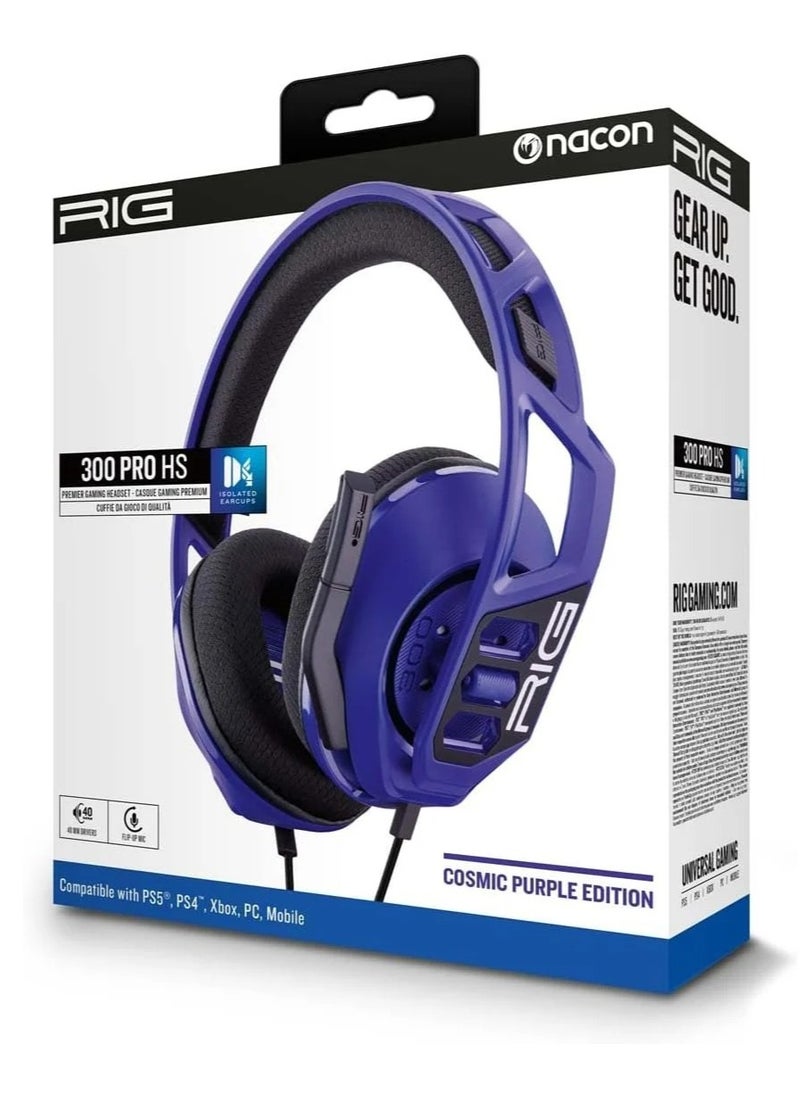 PlayStation RIG 300 PRO HS Cosmic Purple Edition – Wired Gaming Headset for PS5, PS4, Xbox, PC & Mobile  - Image 1