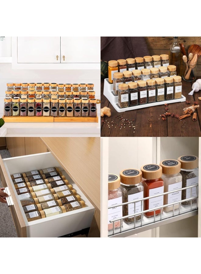 طقم برطمانات توابل زجاج 24 قطعة مع أغطية خشب - Image 5