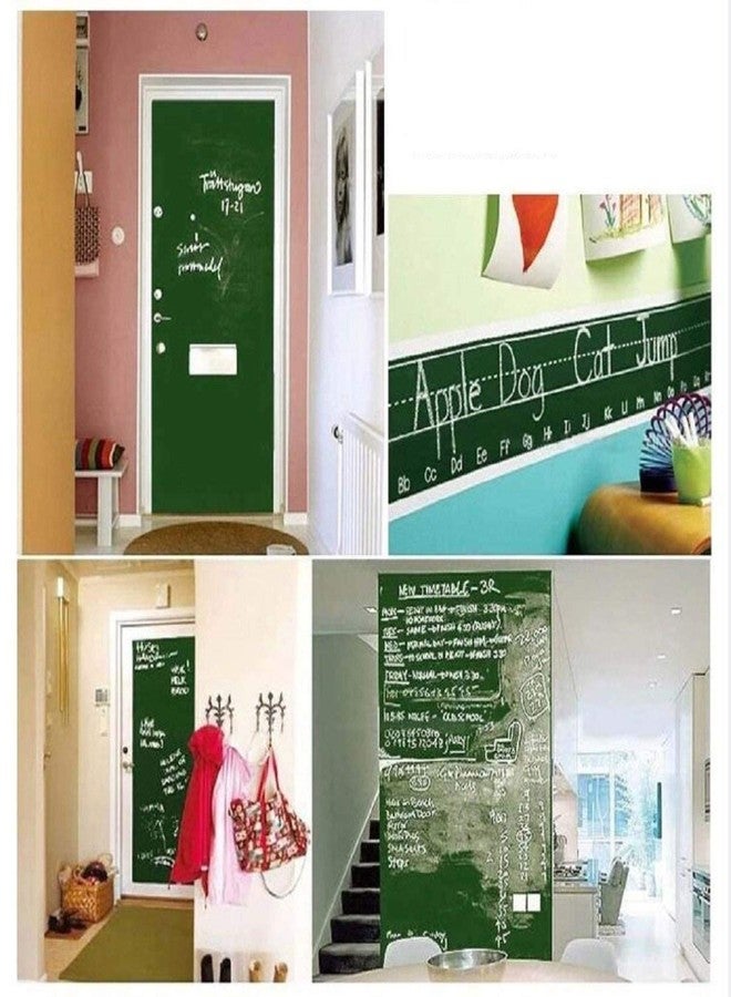Fusion Graphix Green Board 200 X 40 Cm Waterproof Chalkboard Removable Vinyl Wall Sticker Decal with 5 Pcs - Image 2