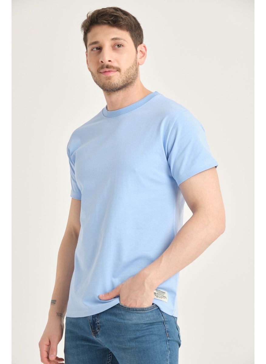 Four Man - Men's Cotton Standard Cut Solid Color Basic T-Shirt with Non-Wrinkle Fabric Feature - Image 1