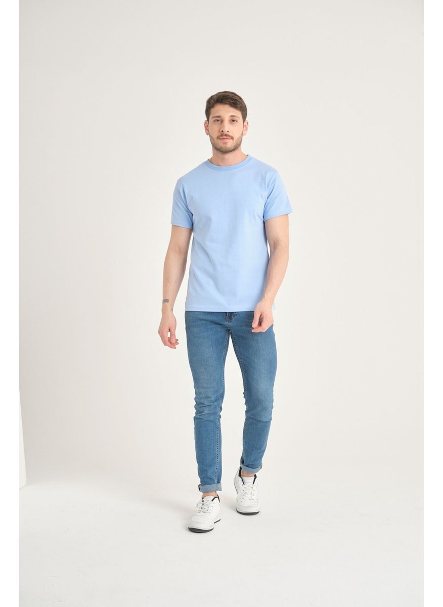 Four Man - Men's Cotton Standard Cut Solid Color Basic T-Shirt with Non-Wrinkle Fabric Feature - Image 1