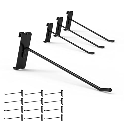 HUHOLE Gridwall Hooks 8 Inch, 32PC Display Hook for Grid Wall, Hooks for Grid Wall Panel, Black - Image 1
