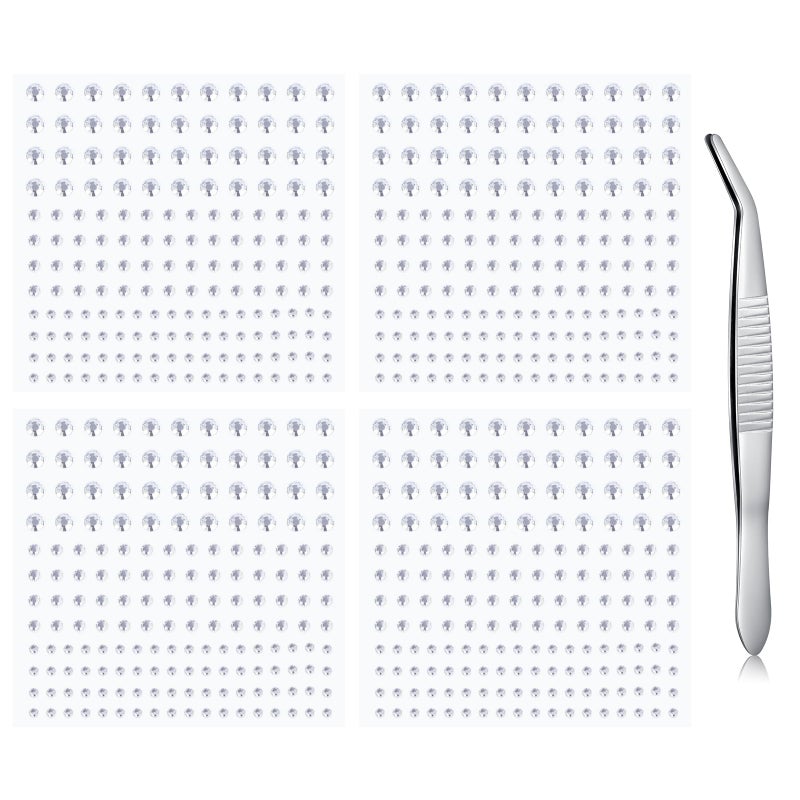 QWALIT Face & Hair Gems - Stick On Rhinestones for Face & Hair - Prom Ready - Image 1