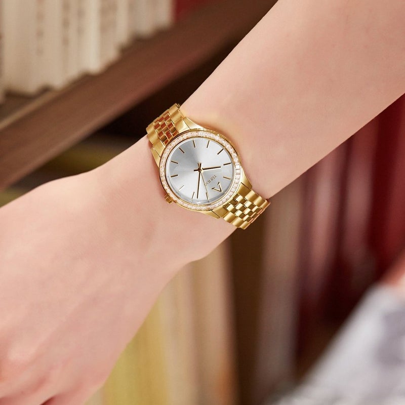 TRNDA Women's Watch with Gold Stainless Steel Case and Gold Stainless Steel Band - Image 2