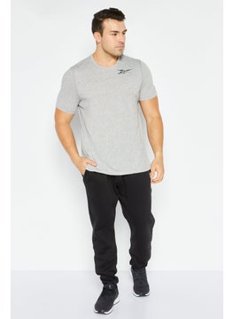 Reebok Men Sportswear Fit Short Sleeve Training T-shirts, Grey  - Image 3