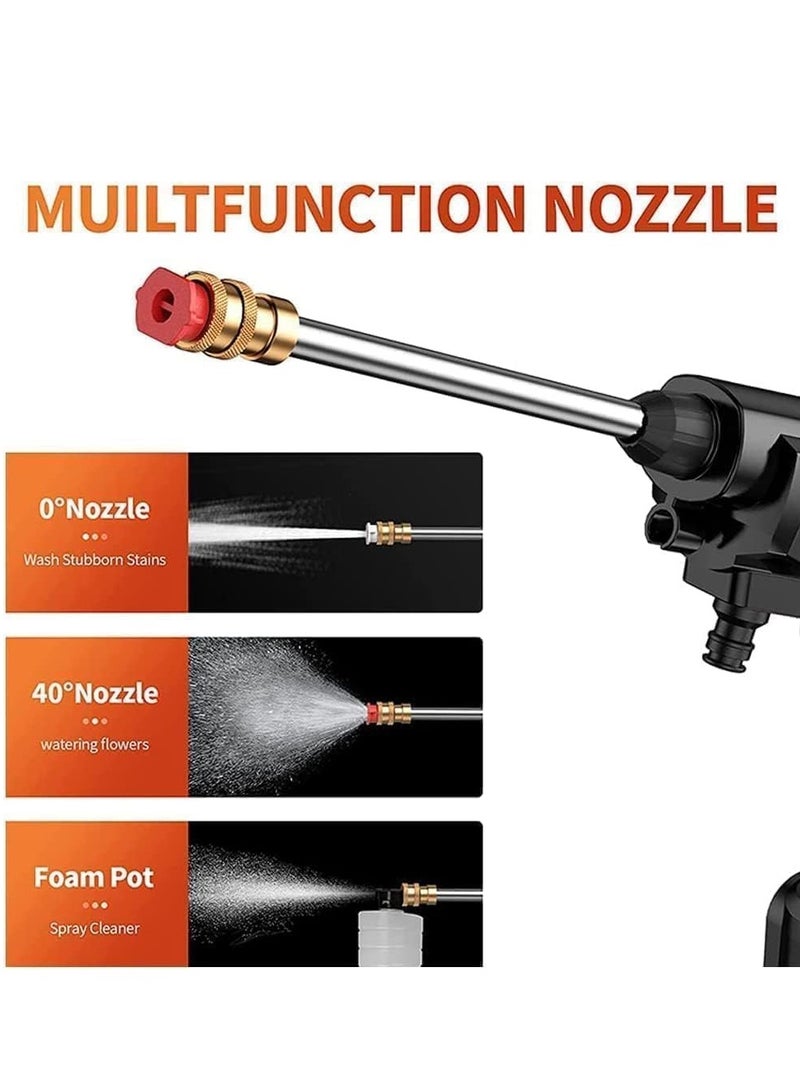 TIGER Cordless 48V Electric High Pressure Car Washer Manual Rechargeable Car Washing Machine with Adjustable 3-in-1 Nozzle and Hose Pipe for Washing Cars Watering Flowers Cleaning Floors - Image 3