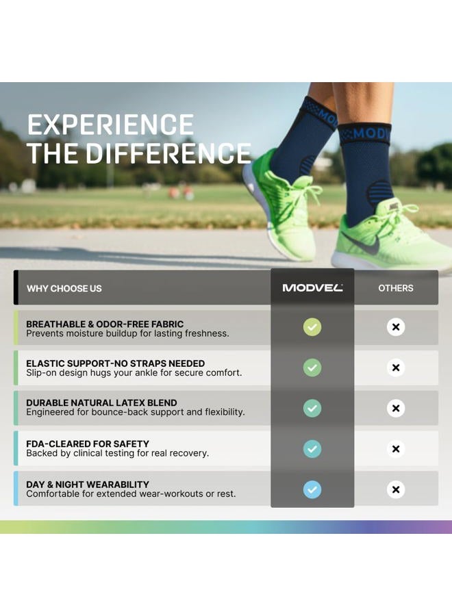Modvel Foot & Ankle Brace Socks for Sprained Ankle Compression Sleeve - Plantar Fasciitis Relief Brace, Foot Support for pain Women & Men - Tendonitis & Arthritis Feet Sleeve, Stabilizing Ankles Wrap - Image 4