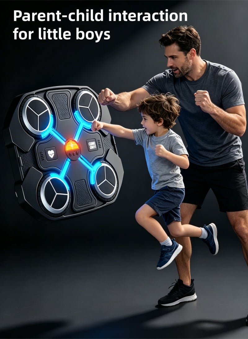 loven Kids Music Punching Ball - Smart Wall Mounted Boxing Trainer with LED Lights & Music Games, Fun Home Fitness Equipment for Children, Ideal Gift for Active Kids (Black) - Image 2