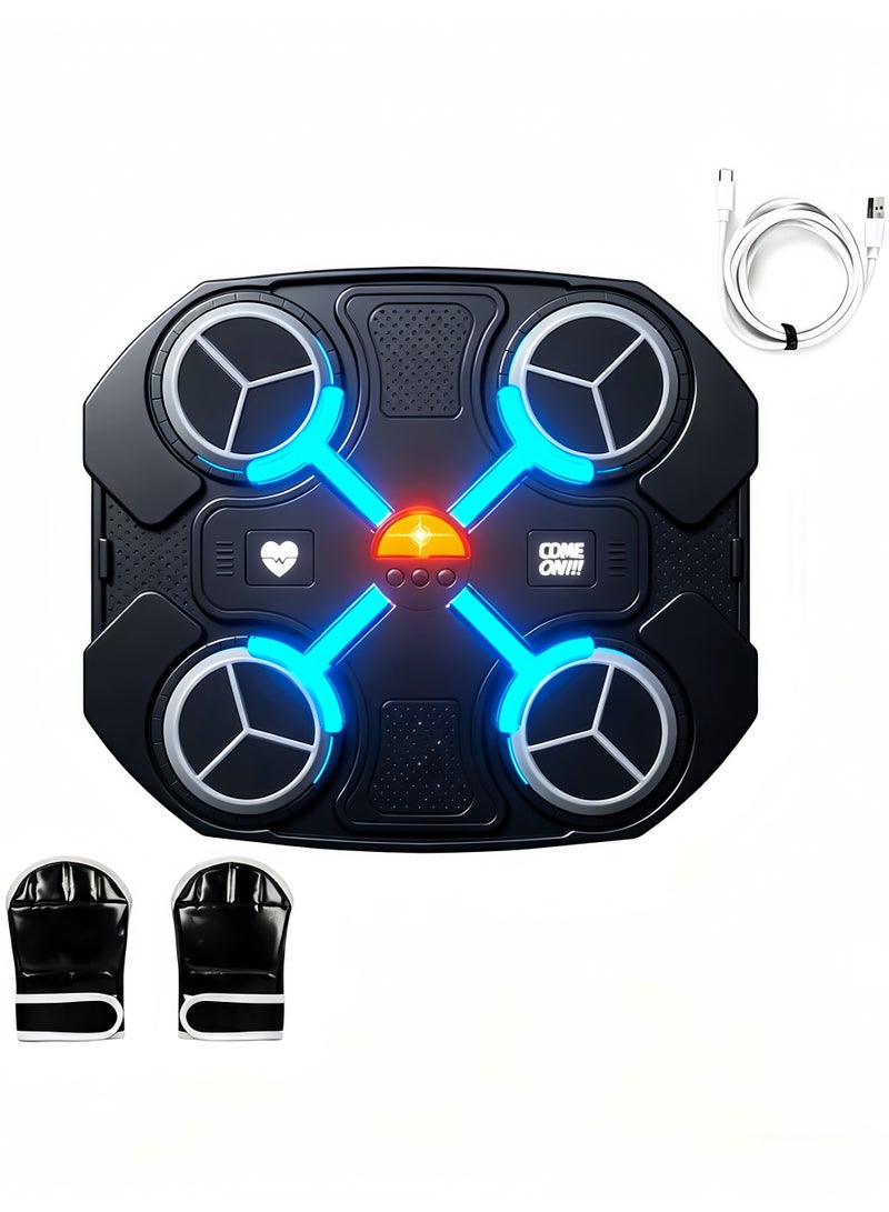 loven Kids Music Punching Ball - Smart Wall Mounted Boxing Trainer with LED Lights & Music Games, Fun Home Fitness Equipment for Children, Ideal Gift for Active Kids (Black) - Image 3