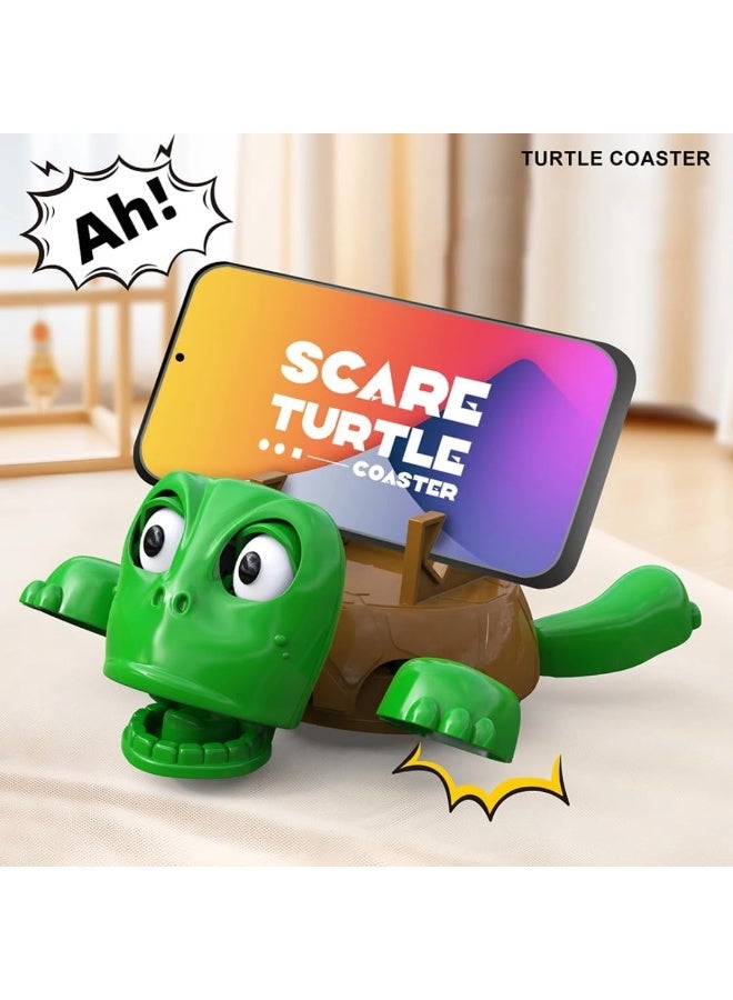 حامل موبايل واكواب بتصميم سلحفاة مخيفة، ملحق لطيف لسطح المكتب، تصميم تمساح اخضر، حامل مزدوج الاغراض - Image 2