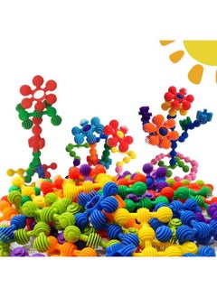 RAINBOW TOYFROG RAINBOW TOYFROG Star Flex STEM Building Toys - 70 Connector Blocks for Kids with Tote - Kindergarten STEM & Preschool Table Top Toys - Open Ended Building Blocks for Boys and Girls 3 Years Old & Up  - Image 1