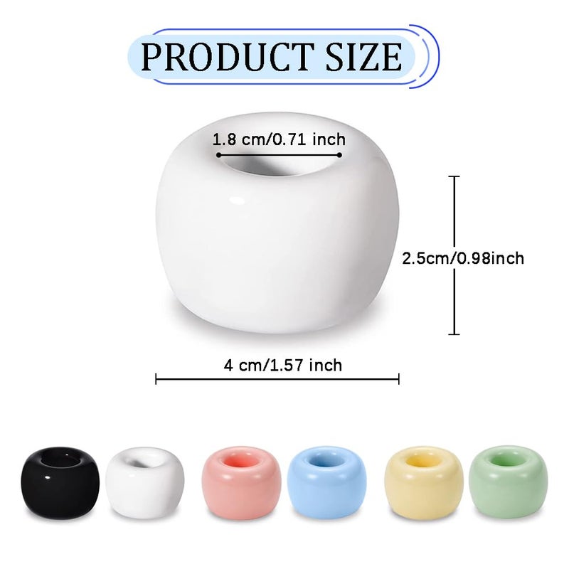HalfofLife Mini Ceramics Toothbrush Holder Stand for Bathroom Vanity Countertop, Handmade Couple Toothbrush Head Holder, Shaver Holder and Office Pen Holder, Black&White, Pack of 2 - Image 2