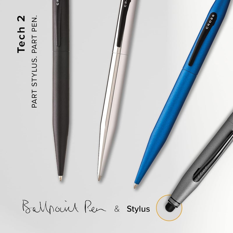 Cross Tech2 Refillable Ballpoint Pen, Medium Ballpen With Stylus, Includes Premium Gift Box - Titanium Grey - Image 5