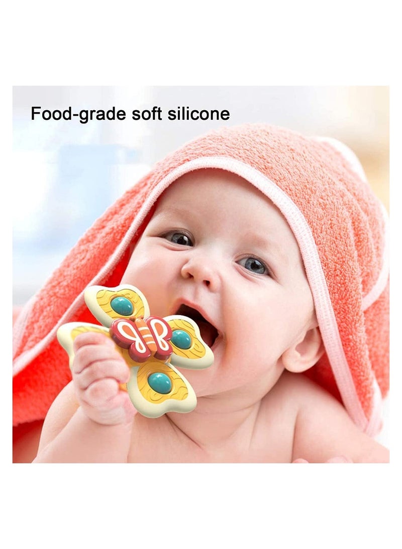 KASTWAVE Baby Cup Spinner Toy with Suction Cup, Baby Bath Toys, Spinner Toys, Cartoon Spinning Suction Toys, Lovely Gift for Baby and Children BPA Free 3 Pack - Image 2