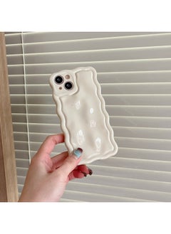 Solid Color Electroplated Water Corrugated IPhone16promax Phone Case Apple 15/14 16e Advanced Sense-Color:Xym Wave Meteorite Cream White-Applicable Model:14 (without Packaging)