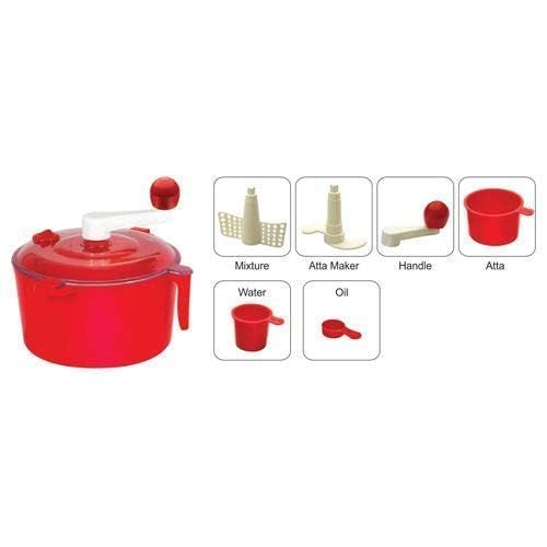 KERFORA 2in1 Automatic NonElectric Dough Maker Machine for Kitchen Atta Maker for Home Roti Preparation RED Pack of 1 - Image 4