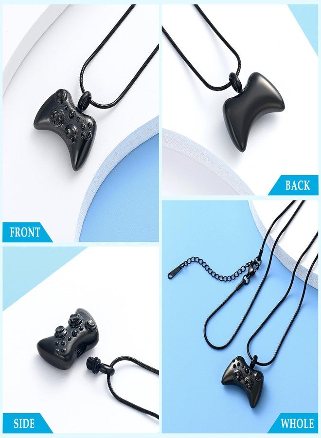 Hearbeingt Cremation Jewelry for Ashes Pendant Game Controller Urn Necklace Ashes Holder GamePad Keepsake Necklace for Men for Boy(Black) - Image 4