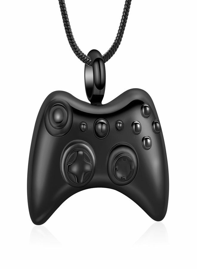 Hearbeingt Cremation Jewelry for Ashes Pendant Game Controller Urn Necklace Ashes Holder GamePad Keepsake Necklace for Men for Boy(Black) - Image 1