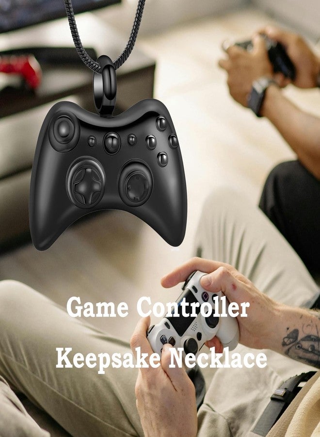 Hearbeingt Cremation Jewelry for Ashes Pendant Game Controller Urn Necklace Ashes Holder GamePad Keepsake Necklace for Men for Boy(Black) - Image 5
