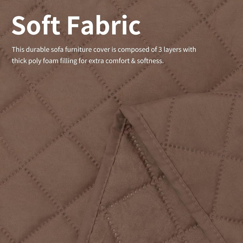 ISSUNTEX Sectional Couch Covers for Dogs, Reversible L Shaped Sofa Cover, Water Resistant Chaise Lounge Cover Furinture Protector for Kids Pets (Large, Brown/Brown ) - Image 5