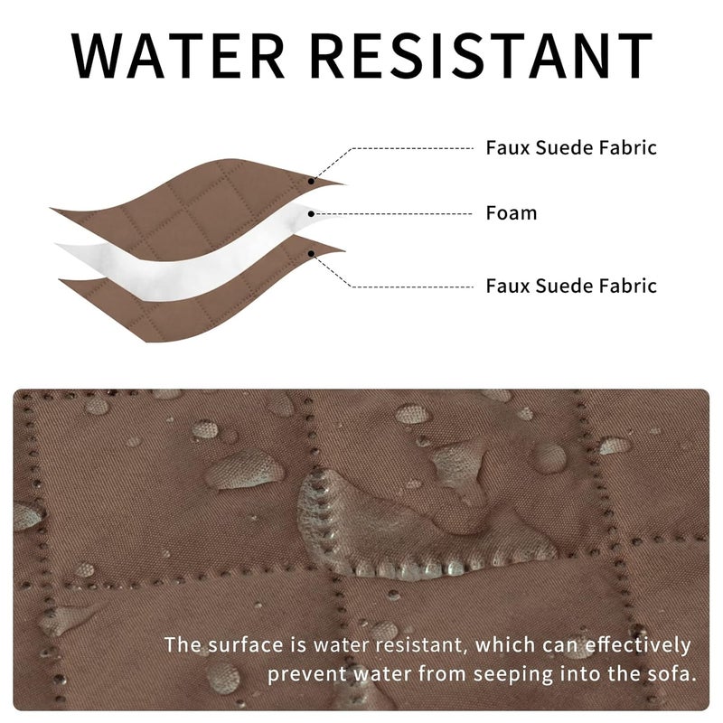 ISSUNTEX Sectional Couch Covers for Dogs, Reversible L Shaped Sofa Cover, Water Resistant Chaise Lounge Cover Furinture Protector for Kids Pets (Large, Brown/Brown ) - Image 3