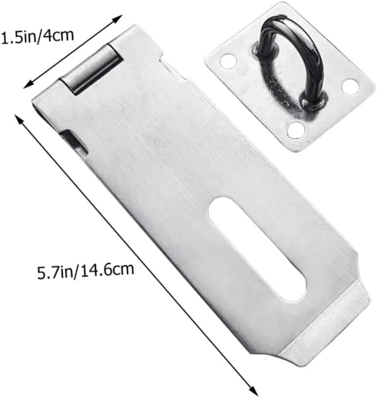 2Pcs Stainless Steel Door Latches Hasp Locks Heavy Duty Padlock Clasp for Shed Cabinet Security Doors - Image 3
