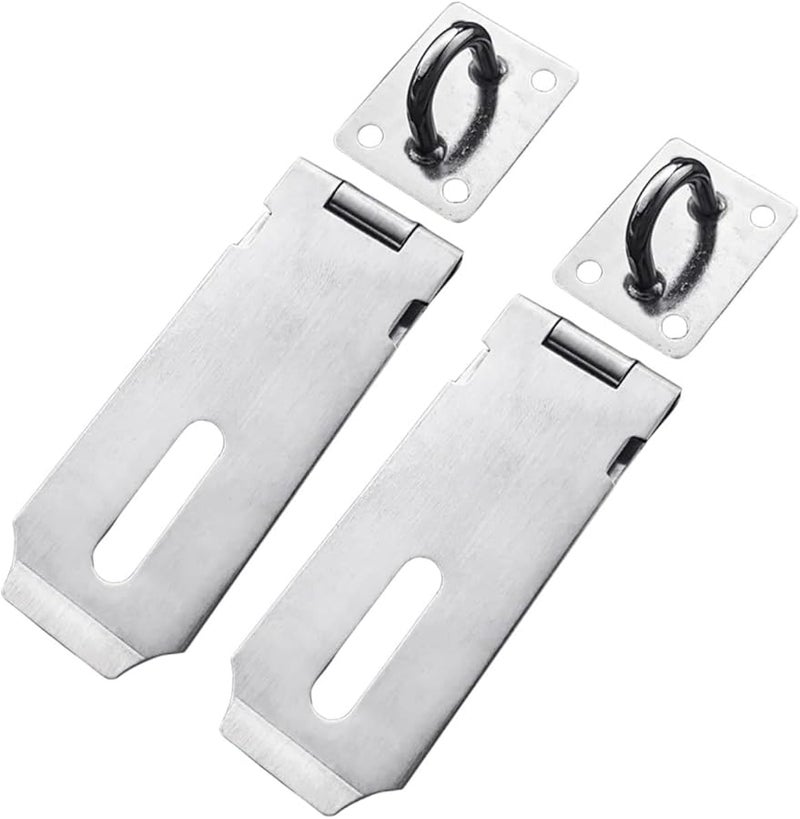 2Pcs Stainless Steel Door Latches Hasp Locks Heavy Duty Padlock Clasp for Shed Cabinet Security Doors - Image 1