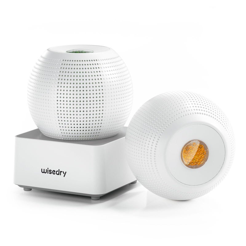 Wisedry 2 Hours Fast Rechargeable Mini Dehumidifier - Wireless Gun Safe Dehumidifier, Auto-Shutoff, Indicator Function (2 Dehumidifiers, White) - Image 1