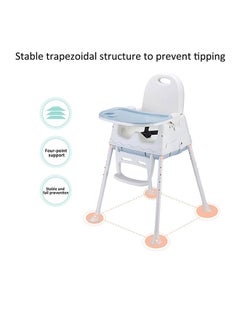 Baby High Chair with Tray 3 in 1 Foldable Portable Adjustable Height Toddler Dining Table Chair - pzsku/Z4C789C894419D66C19DDZ/45/_/1730527923/83c55a20-e5bc-485b-a10f-37a2eb8093ad