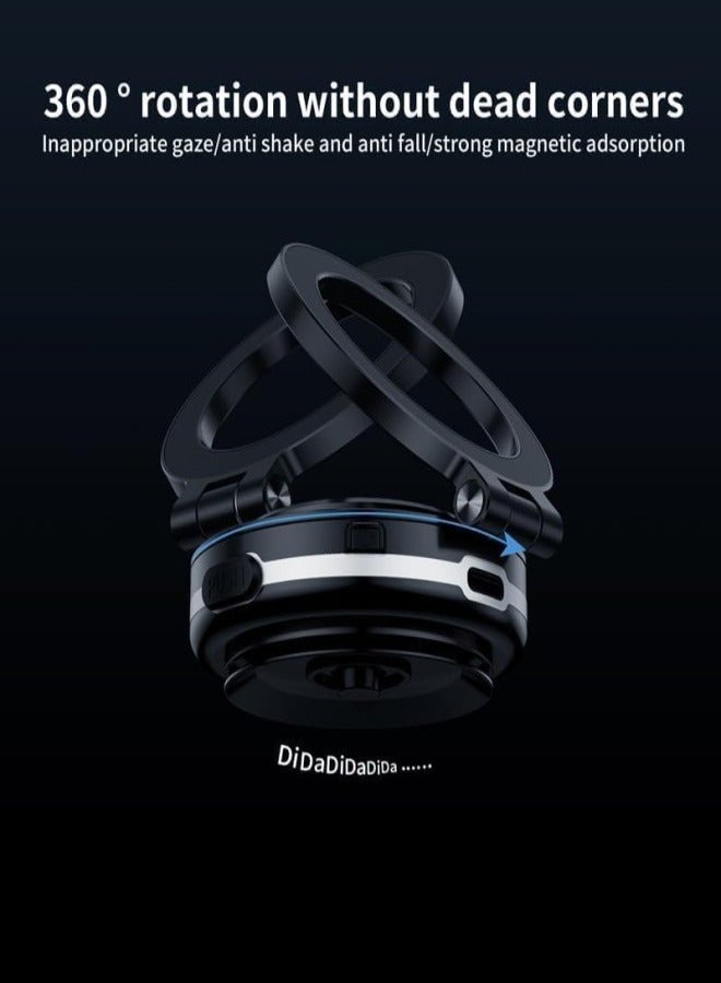 GUDOO Electric Vacuum Magnetic Car Phone Mount, 360° Rotating Magnetic Phone Holder, Strong Magnetic Grip for Car Kitchen Mirro Gym Bath Shower Compatible with iPhone Android - Image 4