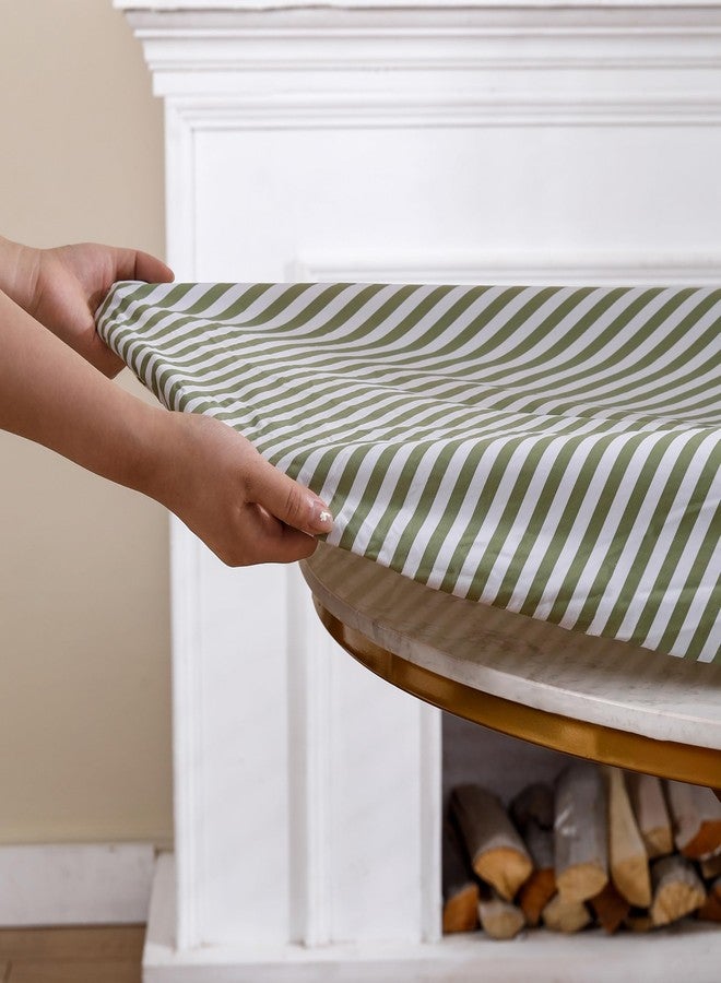 Walrus Round Vinyl Fitted Tablecloth with Flannel Backing Elastic Edge Design Table Cover Waterproof Oil-Proof PVC Table Cloth Stain-Resistant Best for 45"-56" Round - Image 3
