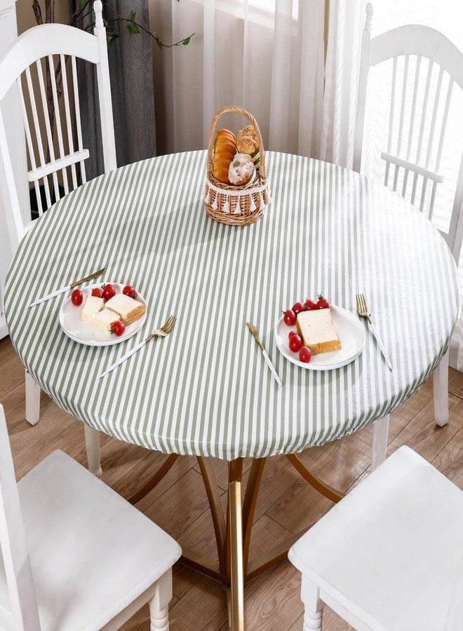 Walrus Round Vinyl Fitted Tablecloth with Flannel Backing Elastic Edge Design Table Cover Waterproof Oil-Proof PVC Table Cloth Stain-Resistant Best for 45"-56" Round - Image 4