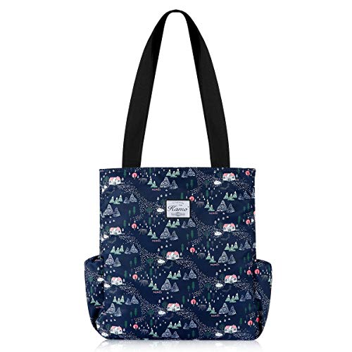 KAMO Floral Tote Bag - Waterproof Lightweight Handbags Travel Shoulder Bag for Hiking Yoga Gym Swimming Travel Beach - Image 1