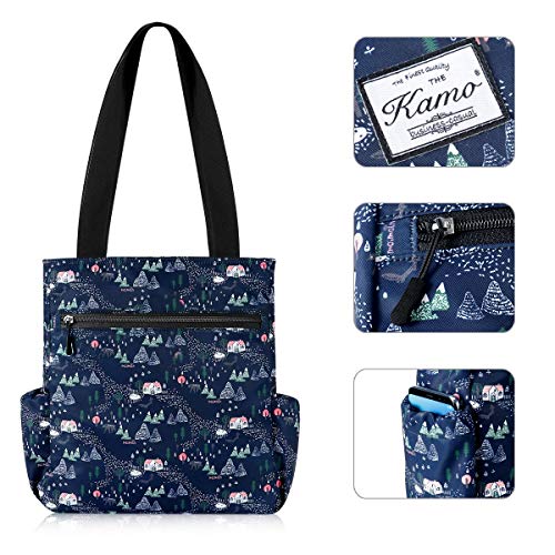 KAMO Floral Tote Bag - Waterproof Lightweight Handbags Travel Shoulder Bag for Hiking Yoga Gym Swimming Travel Beach - Image 4