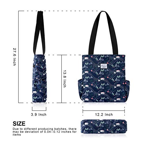 KAMO Floral Tote Bag - Waterproof Lightweight Handbags Travel Shoulder Bag for Hiking Yoga Gym Swimming Travel Beach - Image 3