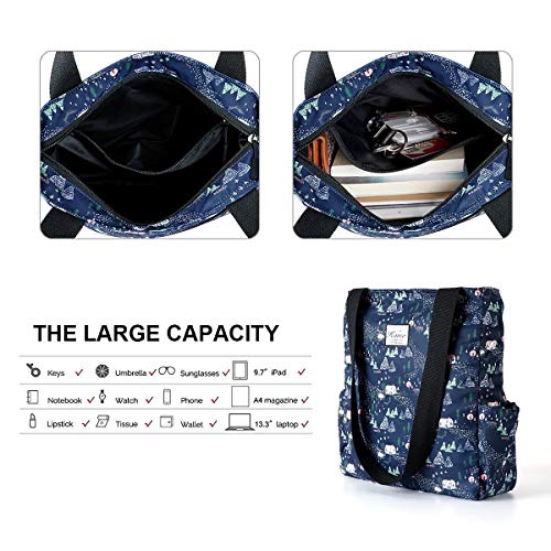 KAMO Floral Tote Bag - Waterproof Lightweight Handbags Travel Shoulder Bag for Hiking Yoga Gym Swimming Travel Beach - Image 5
