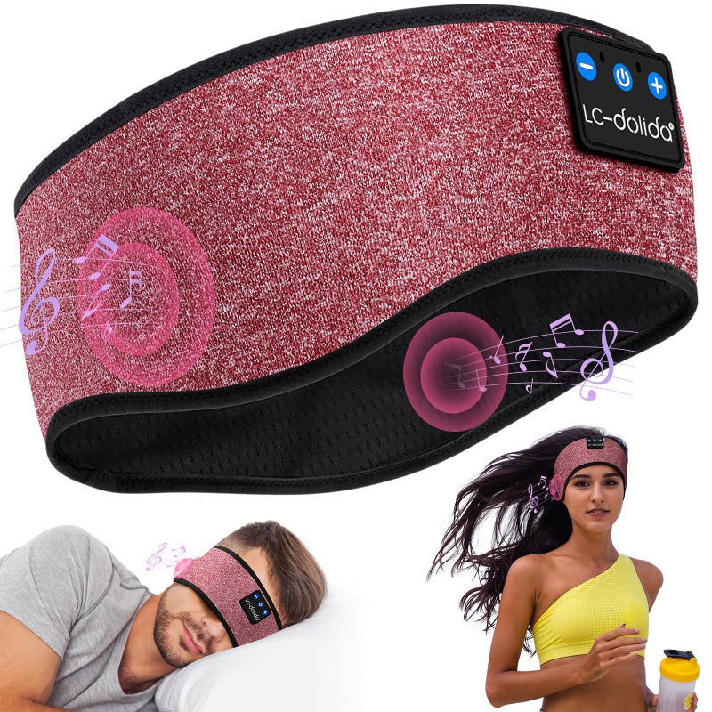 LC-dolida Sleep Headphones Bluetooth Headband Sleeping Wireless Headband Headphones with Thin HD Stereo Speakers Perfect for Side Sleepers, Sport, Yoga, Travel - Image 1