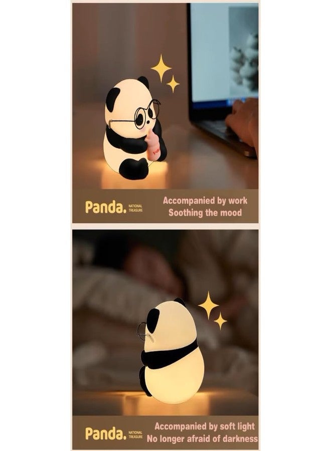 HUMAIZAR Silicone Goggle Panda Lamp Milk Bottle Night Lamp - Cute Soft LED Bedside Light for Kids Bedroom, Nursery, Christmas Gifts & Birthday Presents Boys Girls Gift - Image 4