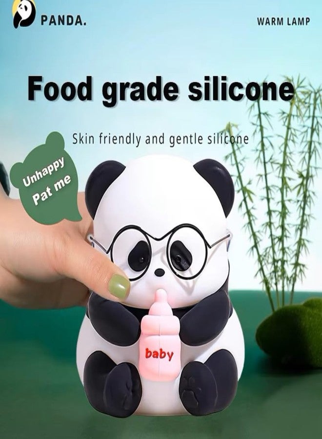 HUMAIZAR Silicone Goggle Panda Lamp Milk Bottle Night Lamp - Cute Soft LED Bedside Light for Kids Bedroom, Nursery, Christmas Gifts & Birthday Presents Boys Girls Gift - Image 2