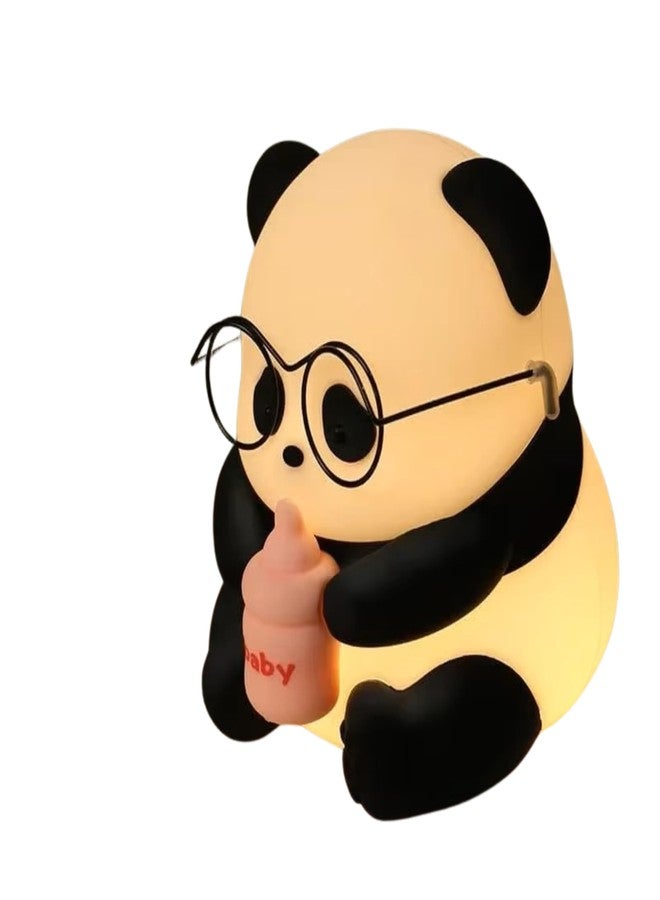 HUMAIZAR Silicone Goggle Panda Lamp Milk Bottle Night Lamp - Cute Soft LED Bedside Light for Kids Bedroom, Nursery, Christmas Gifts & Birthday Presents Boys Girls Gift - Image 1