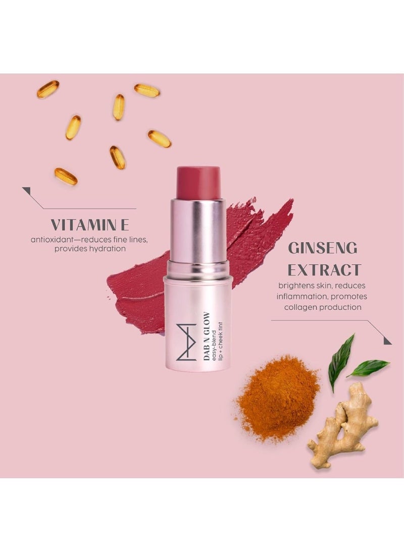 House Of Makeup Dab N Glow Lip Tint | Pigmented Blusher For Face Makeup | Creamy, Easy-Blend | For All Women | Multi-Use Tint for Cheeks And Lips | 8 gms | Burnt Rose - Image 2