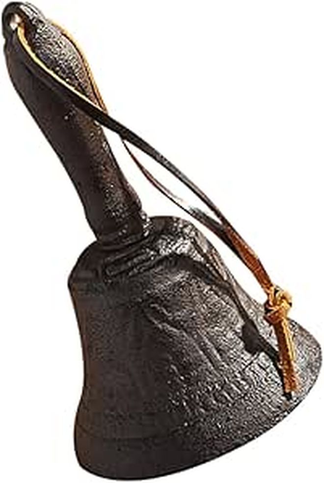 Vintage Cast Iron Hand Bell For Serving Decoration Events Restaurants Home Use Random Color - Image 1