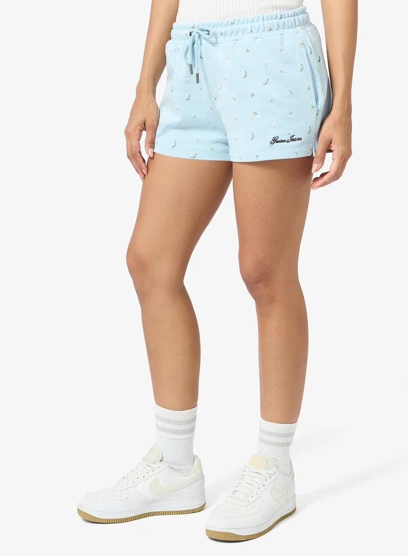 جيس جينز شورت برباط مطبوع بتفاصيل